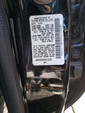 JN8DR09XX3W710293 - 2003 NISSAN PATHFINDER LE BLACK photo 13