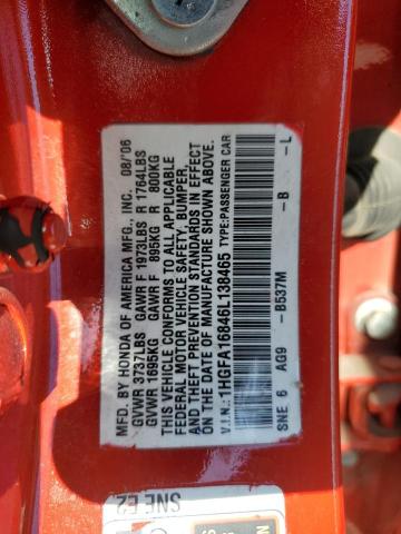 1HGFA16846L138465 - 2006 HONDA CIVIC EX TWO TONE photo 13