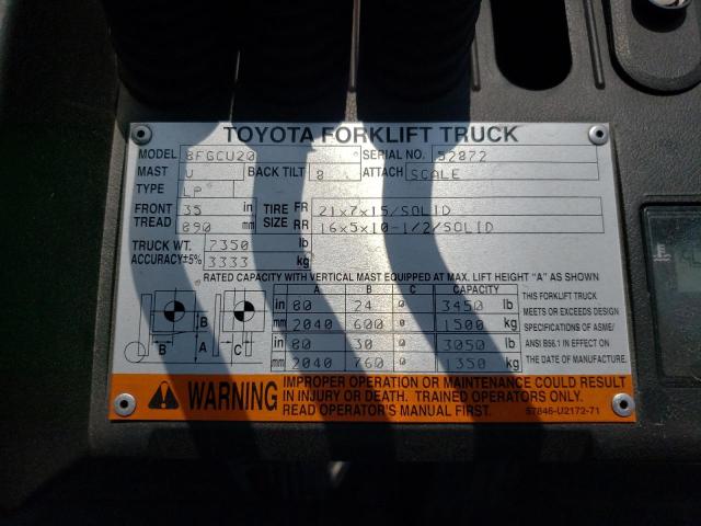 52872 - 2014 TOYOTA FORKLIFT Naranja foto 10