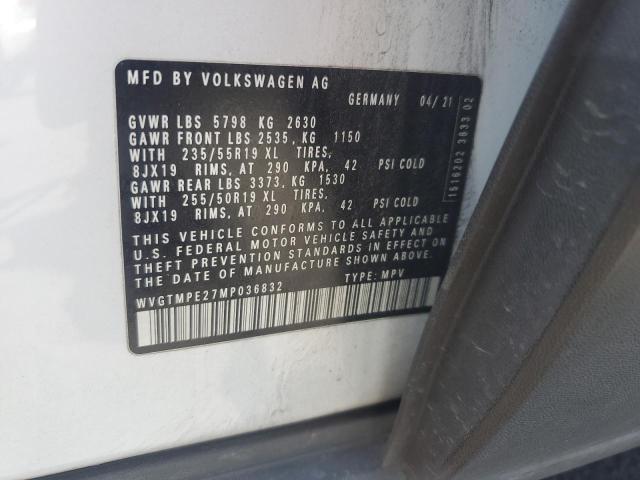 WVGTMPE27MP036832 - 2021 VOLKSWAGEN ID.4 PRO S 白色 照片 13