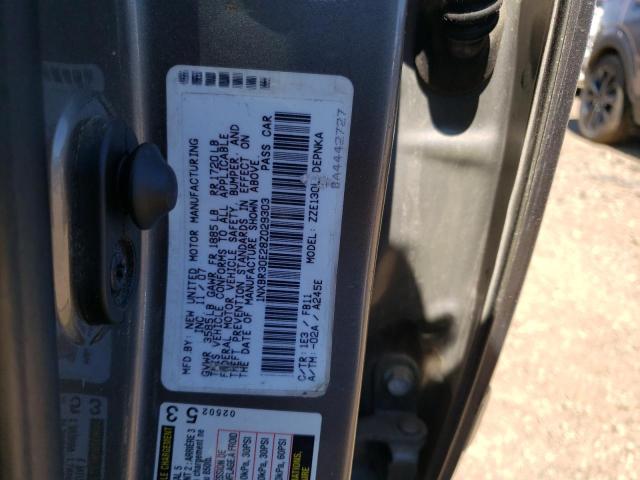 1NXBR30E28Z029303 - 2008 TOYOTA COROLLA CE GRAY photo 12