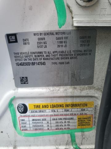 1G4GE5ED1BF147643 - 2011 BUICK LACROSSE CXS 白色 照片 12