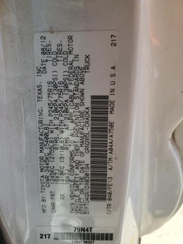 5TFTU4GN1DX030194 - 2013 TOYOTA TACOMA PRERUNNER ACCESS CAB WHITE photo 12