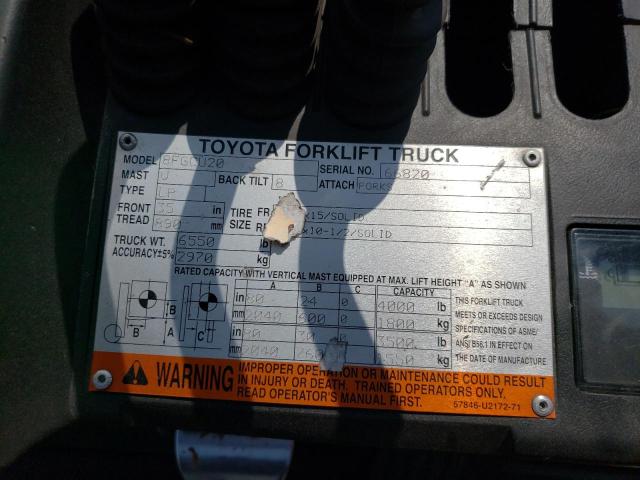 66820 - 2015 TOYOTA FORKLIFT Pomarańczowy zdjęcie 10