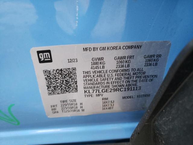 KL77LGE29RC191113 - 2024 CHEVROLET TRAX 1RS BLUE photo 13