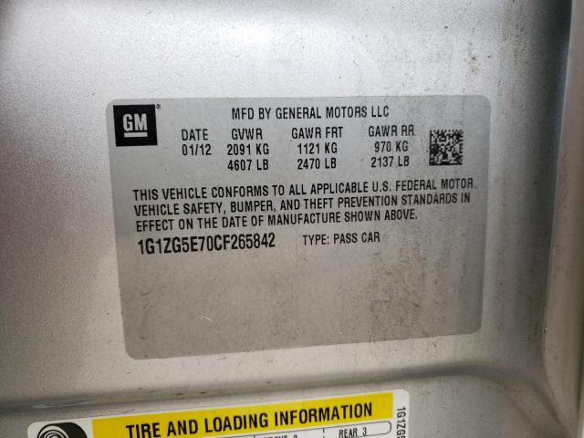 1G1ZG5E70CF265842 - 2012 CHEVROLET MALIBU LTZ Gümüş foto 12