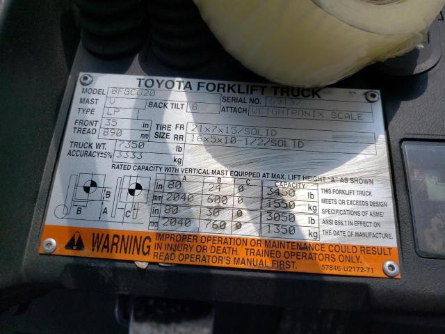 69137 - 2015 TOYOTA FORKLIFT Նարնջագույն լուսանկար 10