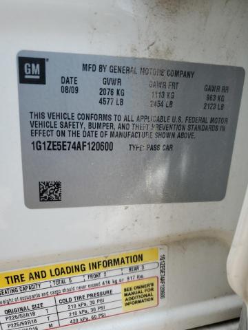 1G1ZE5E74AF120600 - 2010 CHEVROLET MALIBU LTZ أبيض صورة 12