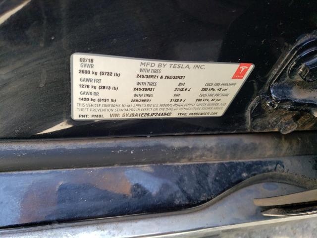 5YJSA1E28JF244942 - 2018 TESLA MODEL S Qara foto 12