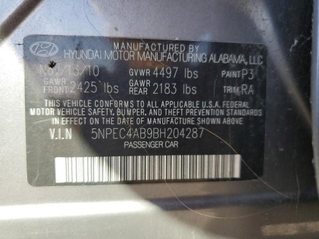 5NPEC4AB9BH204287 - 2011 HYUNDAI SONATA SE GRAY photo 12