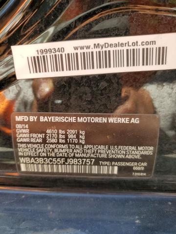 WBA3B3C55FJ983757 - 2015 BMW 328I XI BLACK photo 12