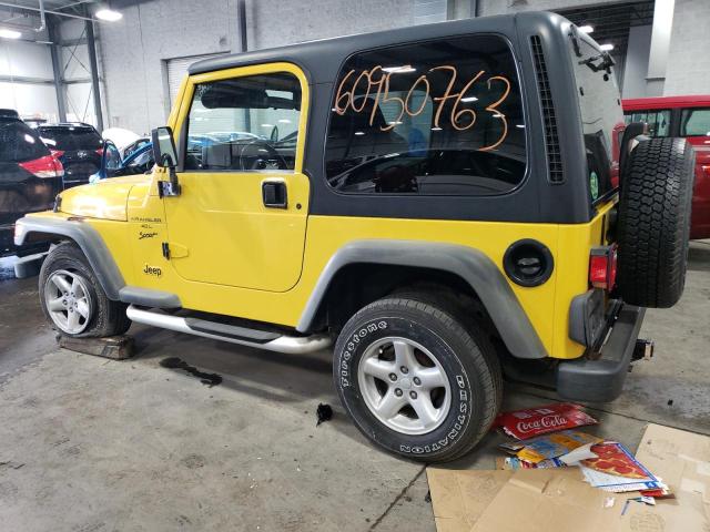 1J4FA49S31P329751 - 2001 JEEP WRANGLER / SPORT YELLOW photo 2