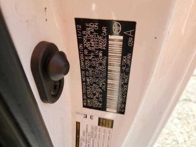 JTKJF5C76D3059866 - 2013 TOYOTA SCION TC 白色 照片 10