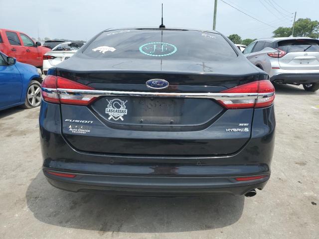 3FA6P0LU8JR140812 - 2018 FORD FUSION SE HYBRID BLACK photo 6