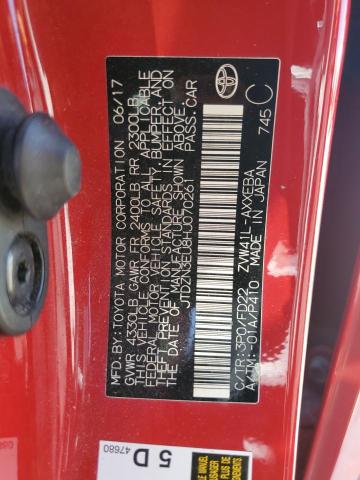 JTDZN3EU8HJ070261 - 2017 TOYOTA PRIUS V RED photo 12