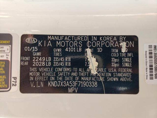 KNDJX3A53F7190338 - 2015 KIA SOUL ! WHITE photo 12