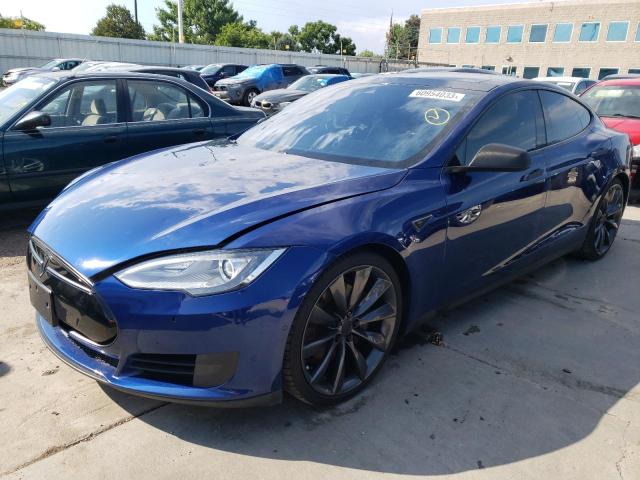 5YJSA1E26FF111927 - 2015 TESLA MODEL S Կապույտ լուսանկար 1