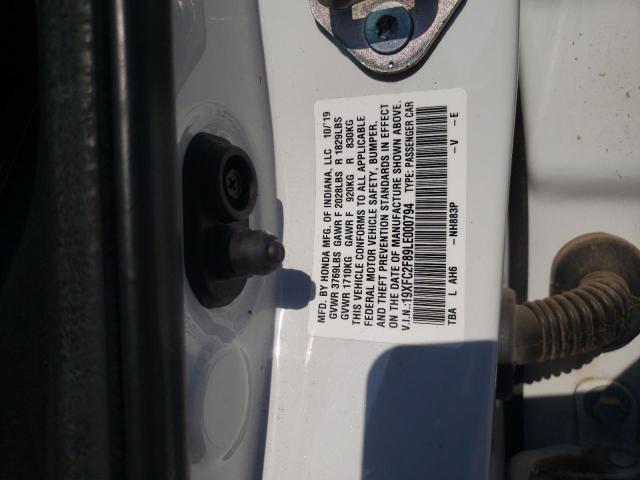 19XFC2F89LE000794 - 2020 HONDA CIVIC SPORT თეთრი ფოტო 12