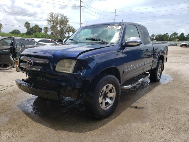 5TBRT341X4S453735 - 2004 TOYOTA TUNDRA ACCESS CAB SR5 BLUE photo 1