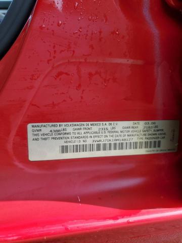 3VWRJ71K18M148127 - 2008 VOLKSWAGEN JETTA WOLFSBURG 红色 照片 12
