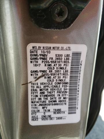 JN8DR09Y84W903276 - 2004 NISSAN PATHFINDER LE GRAY photo 13