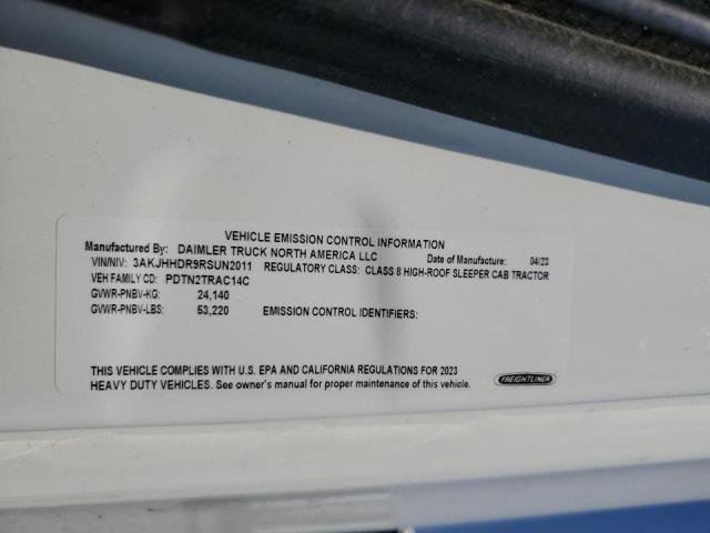 3AKJHHDR9RSUN2011 - 2024 FREIGHTLINER CASCADIA 1 თეთრი ფოტო 10