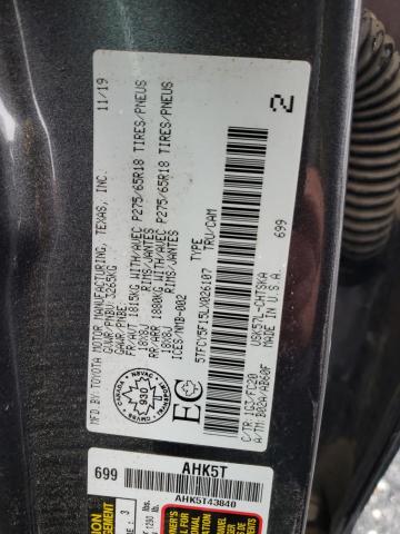 5TFCY5F15LX026107 - 2020 TOYOTA TUNDRA DOUBLE CAB SR/SR5 CHARCOAL photo 13