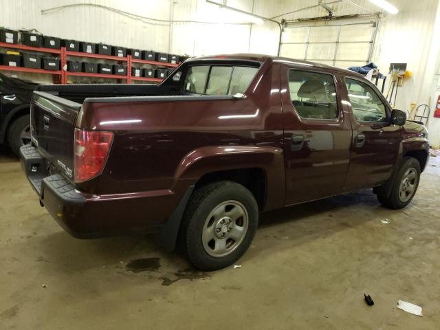 2HJYK16299H502554 - 2009 HONDA RIDGELINE RT BURGUNDY photo 3