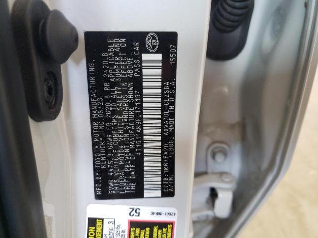 4T1G11AK9PU171197 - 2023 TOYOTA CAMRY SE NIGHT SHADE WHITE photo 12