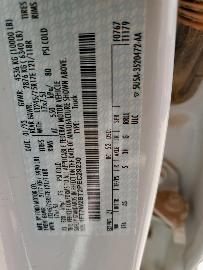 1FT7W2BT2PEC29230 - 2023 FORD F250 SUPER DUTY 白色 照片 13