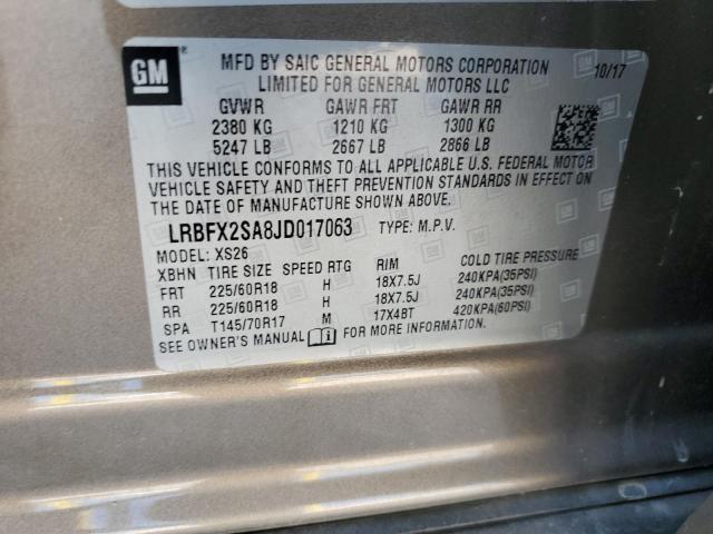 LRBFX2SA8JD017063 - 2018 BUICK ENVISION ESSENCE Коричневий фото 14