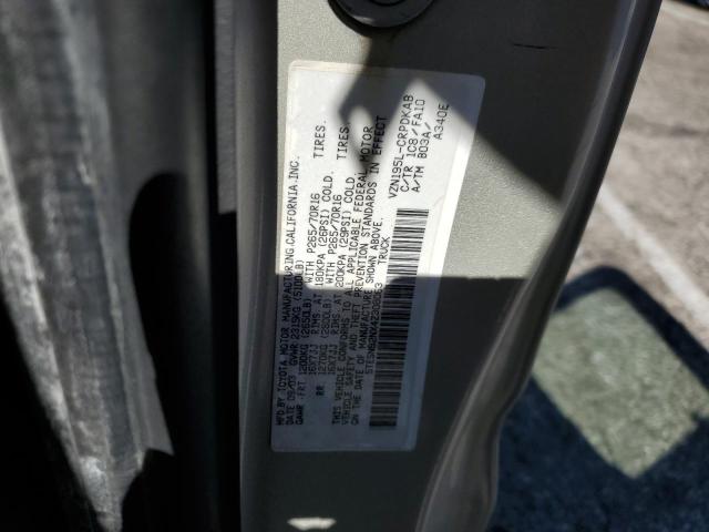 5TESN92NX4Z308063 - 2004 TOYOTA TACOMA XTRACAB PRERUNNER 银色 照片 12