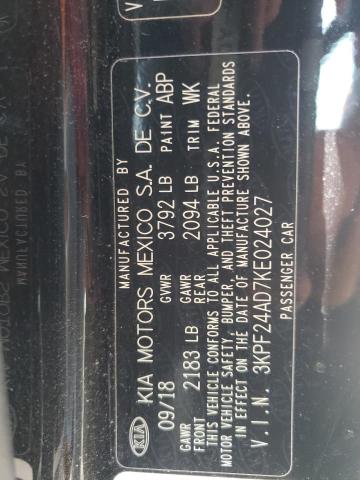 3KPF24AD7KE024027 - 2019 KIA FORTE FE Qara foto 12