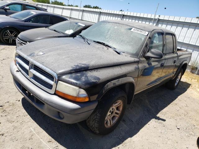 1D7HL38K44S651519 - 2004 DODGE DAKOTA QUAD SPORT BLACK photo 1