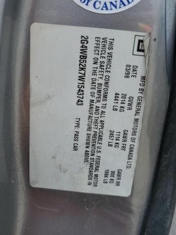 2G4WB52K7W1543743 - 1998 BUICK REGAL LS 银色 照片 12