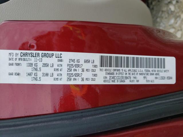 2C4RC1CG1ER198470 - 2014 CHRYSLER TOWN & COU TOURING L RED photo 13