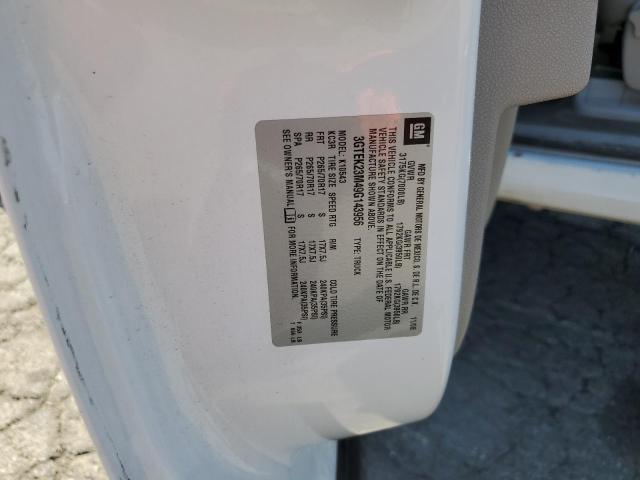 3GTEK23M49G143956 - 2009 GMC SIERRA K1500 SLE WHITE photo 12