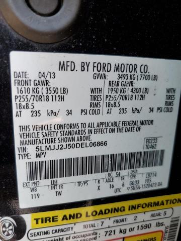 5LMJJ2J50DEL06866 - 2013 LINCOLN NAVIGATOR შავი ფოტო 14