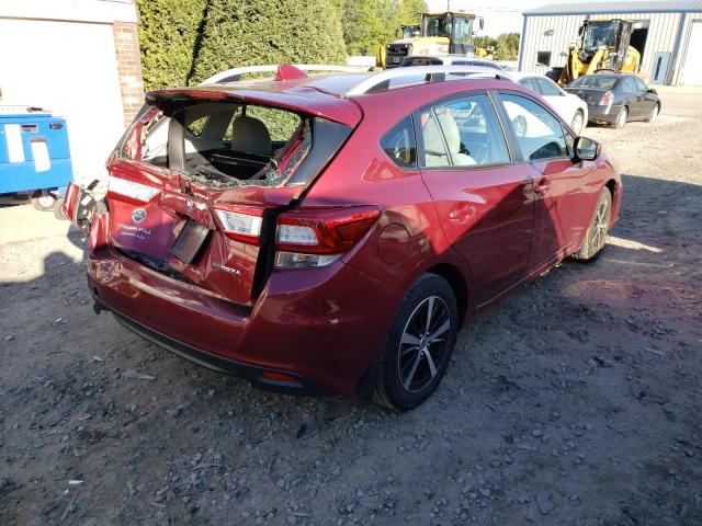 4S3GTAC67K3753912 - 2019 SUBARU IMPREZA PREMIUM RED photo 4