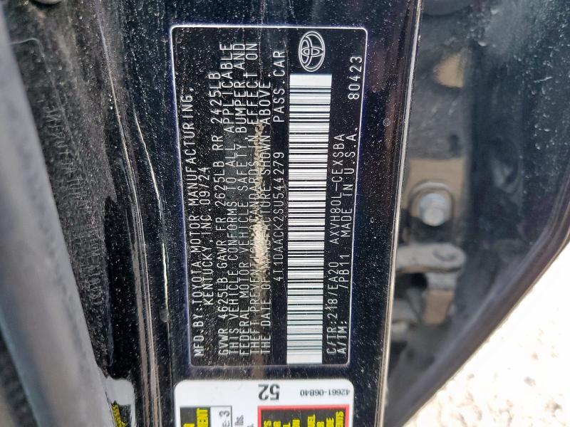 4T1DAACK2SU544279 - 2025 TOYOTA CAMRY XSE BLACK photo 12