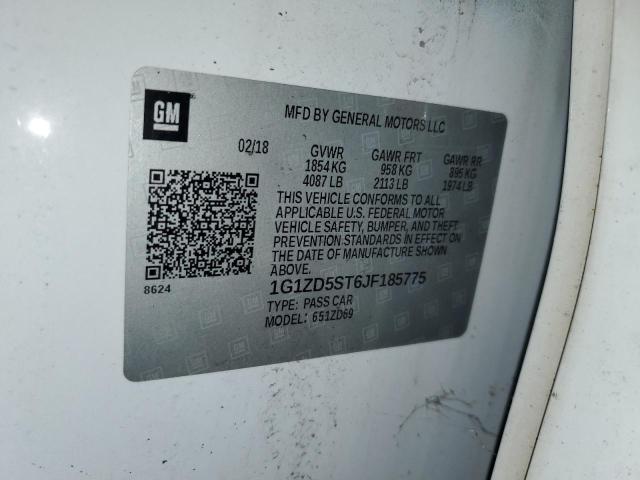 1G1ZD5ST6JF185775 - 2018 CHEVROLET MALIBU LT თეთრი ფოტო 12