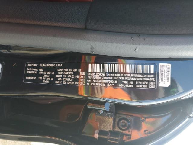 ZASPAKBN4N7D49538 - 2022 ALFA ROMEO STELVIO TI BLACK photo 13