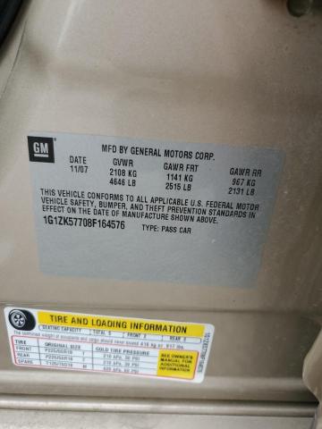 1G1ZK57708F164576 - 2008 CHEVROLET MALIBU LTZ ოქროსფერი ფოტო 13