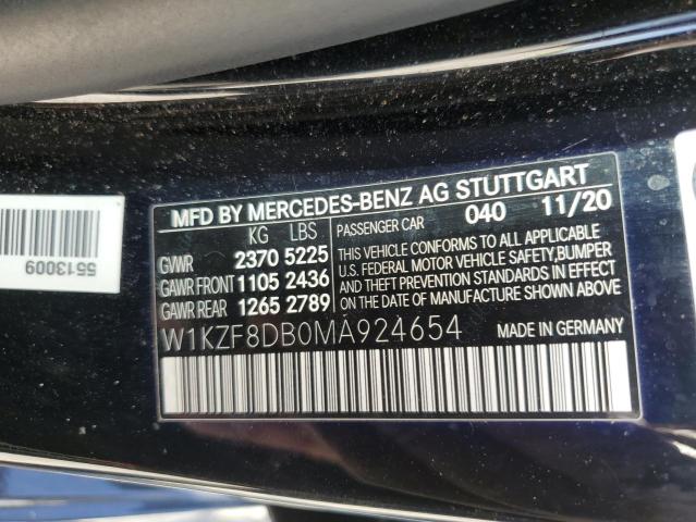 W1KZF8DB0MA924654 - 2021 MERCEDES-BENZ E 350 BLACK photo 12