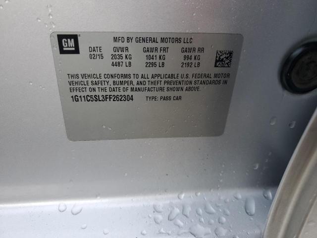 1G11C5SL3FF262304 - 2015 CHEVROLET MALIBU 1LT SILVER photo 13
