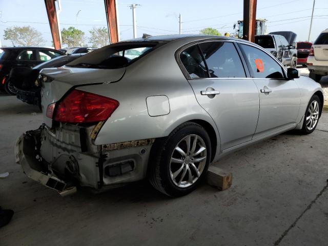 JNKBV61F08M255153 - 2008 INFINITI G35 SILVER photo 3