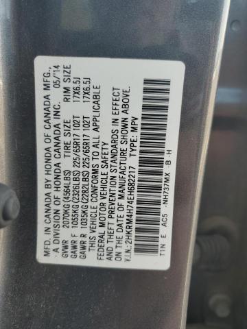 2HKRM4H74EH682217 - 2014 HONDA CR-V EXL GRAY photo 12