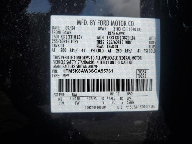 1FM5K8AW3SGA55761 - 2025 FORD EXPLORER POLICE INTERCEPTOR BLACK photo 13