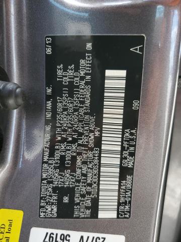 5TDZK3DC9DS384483 - 2013 TOYOTA SIENNA GRAY photo 13