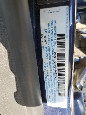 3VWSE69M54M006542 - 2004 VOLKSWAGEN JETTA GLS BLUE photo 12